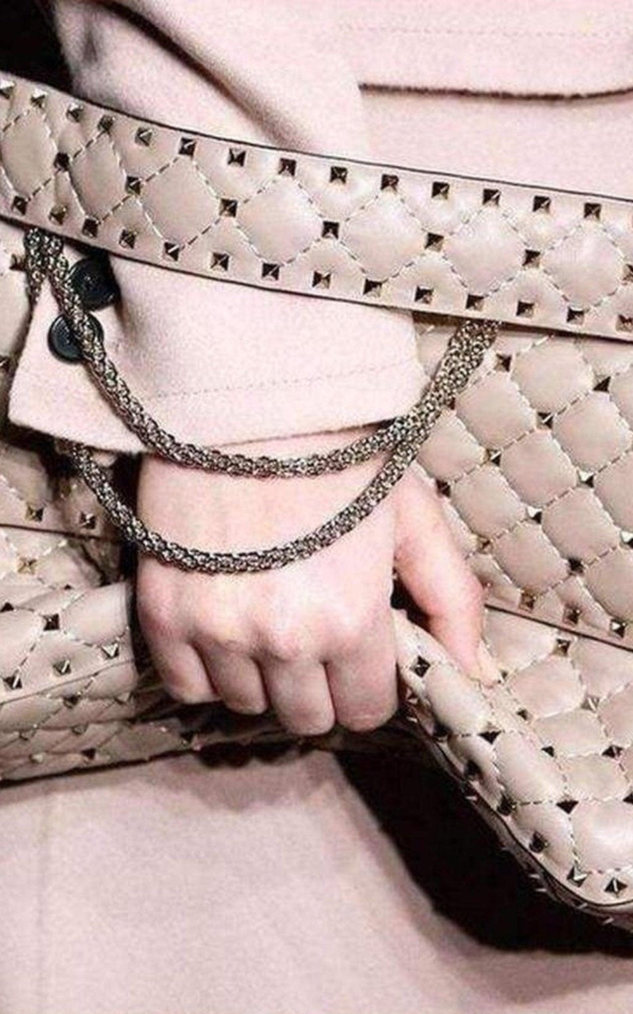 Valentino Beige Medium Rockstud Matelassé Bag - Runway Catalog