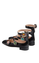 Valentino Kristallverzierte Lederballerinas mit Gänseblümchen – Laufsteg-Katalog