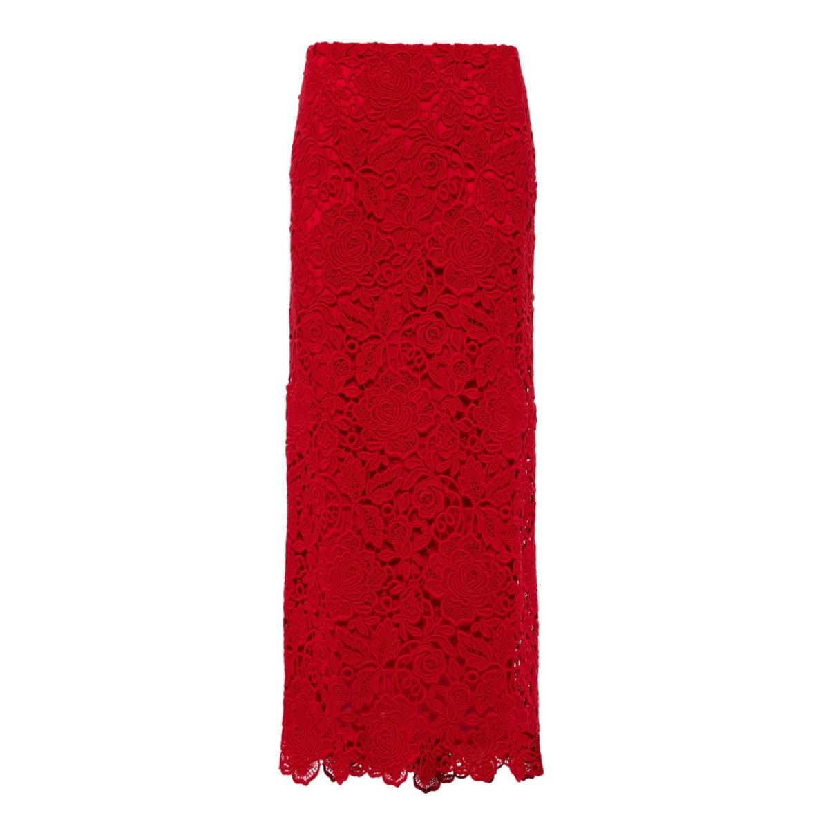 Jupe crayon en dentelle guipure à fleurs Valentino - Catalogue défilé