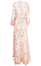 Valentino floral print silk maxi gown in pink and white