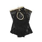 Gants en dentelle noire Valentino Garavani avec profils en cuir - Catalogue défilé