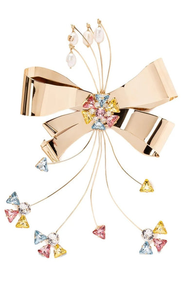 Valentino Papier Floral Crystal Brooch Gold – Runway Catalog