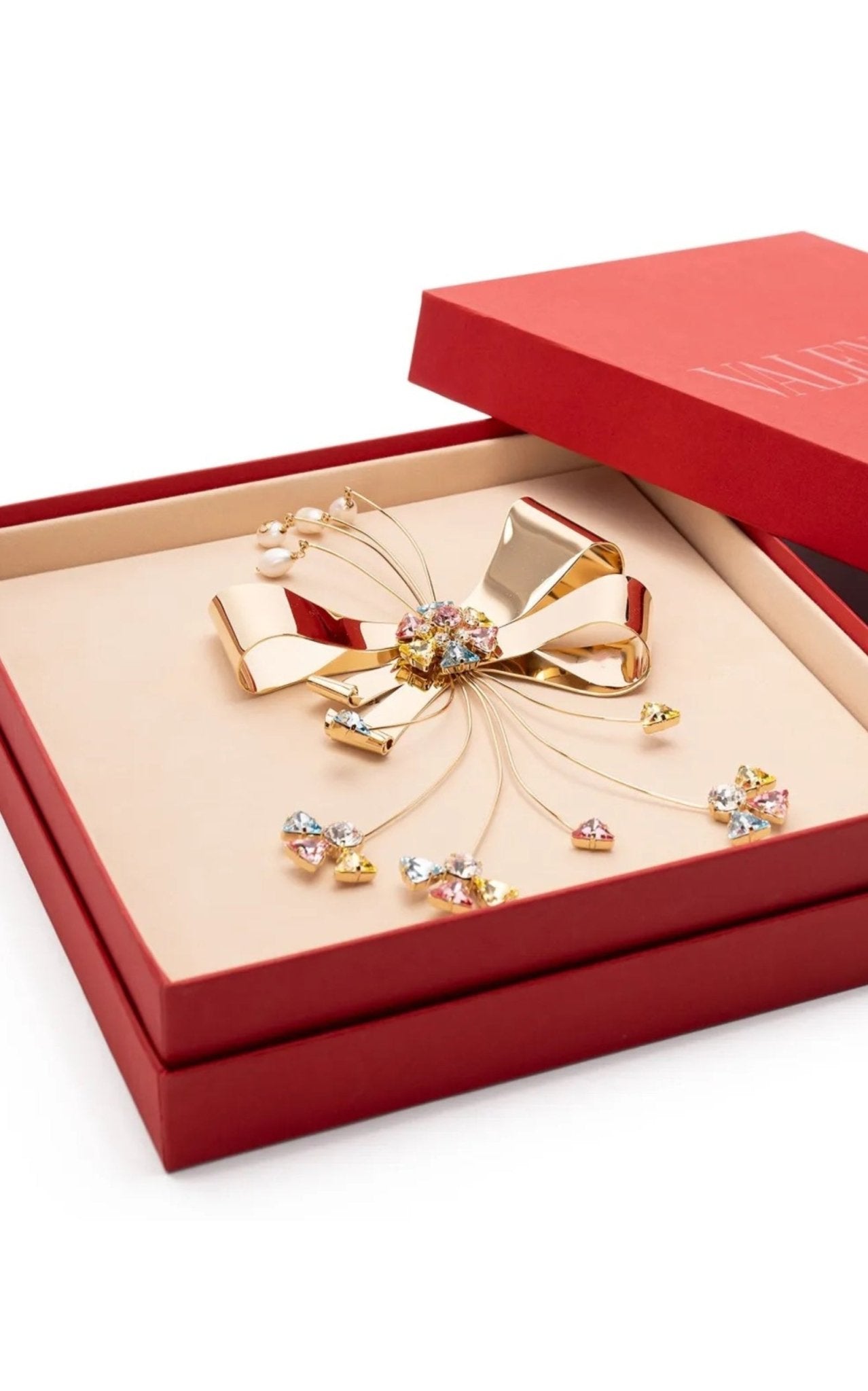 Valentino Garavani Papier Floral Crystal Brooch - Runway Catalog