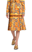 Valentino Pleated Logo Print Silk Midi Skirt - Runway Catalog