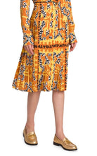 Valentino Pleated Logo Print Silk Midi Skirt - Runway Catalog