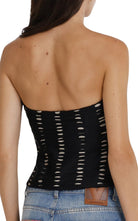 Back view of Valentino Plusdepois chiffon top with side zip closure