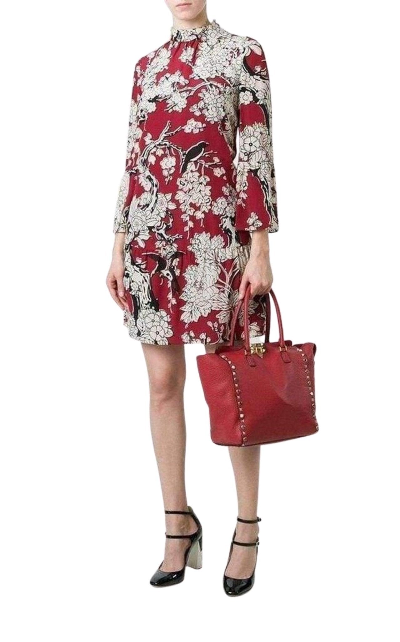 Valentino Rockstud Rolling Trapeze Tote Bag - Runway Catalog