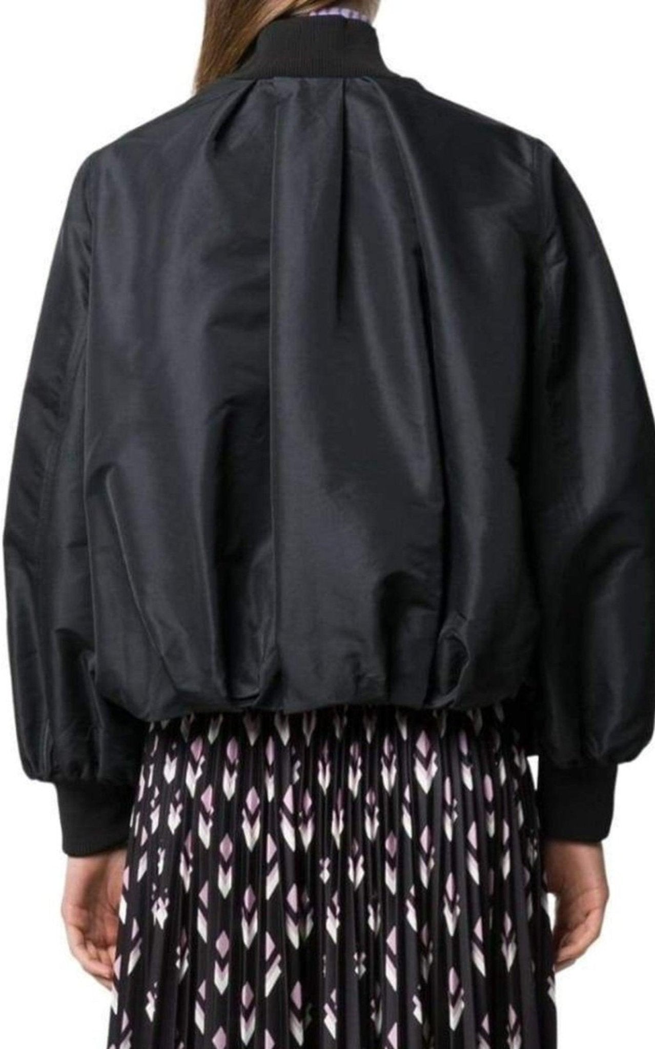 Valentino Ruched Printed Shell Bomber Jacket