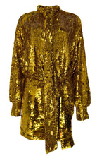 Valentino Sequin Tulle Mini Dress In Gold - Runway Catalog