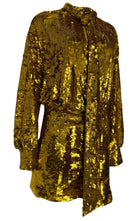 Valentino Sequin Tulle Mini Dress In Gold - Runway Catalog