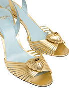 Valentino VLogo Heart metallic leather slingback sandals with 85mm stiletto heel