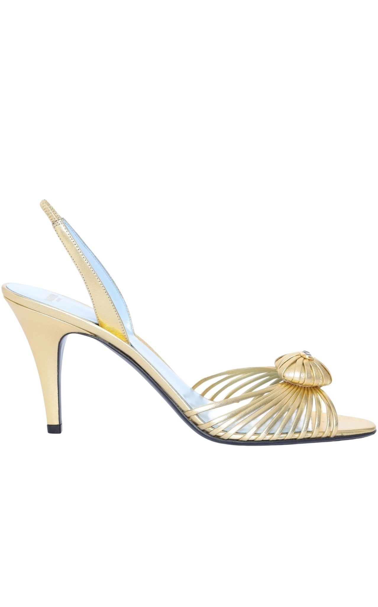 Valentino VLogo Heart metallic leather slingback sandals with 85mm stiletto heel