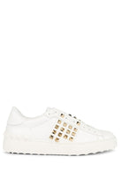 Valentino White Leather Rockstud Sneakers - Runway Catalog