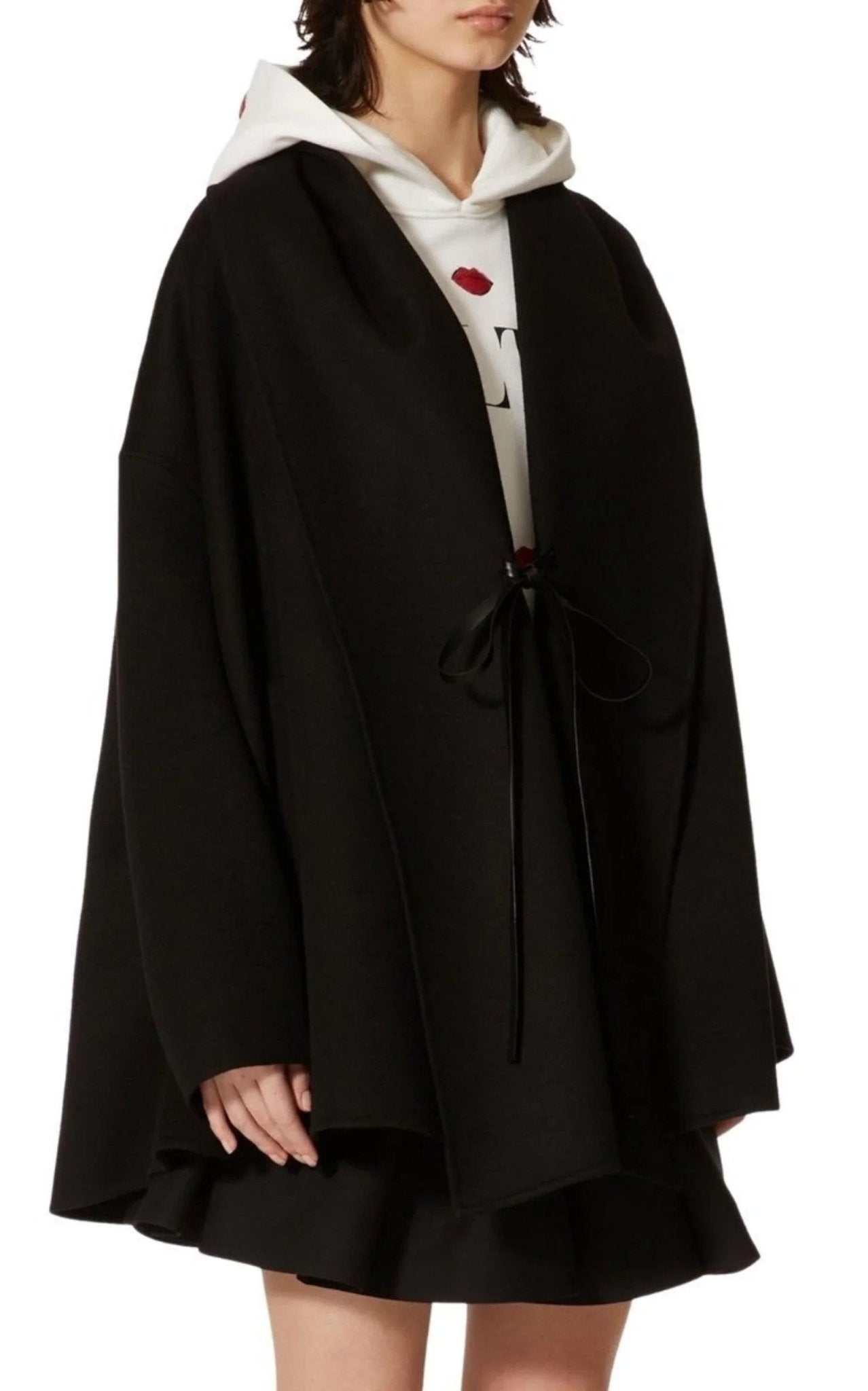 Valentino Wool-Cashmere Cape Coat