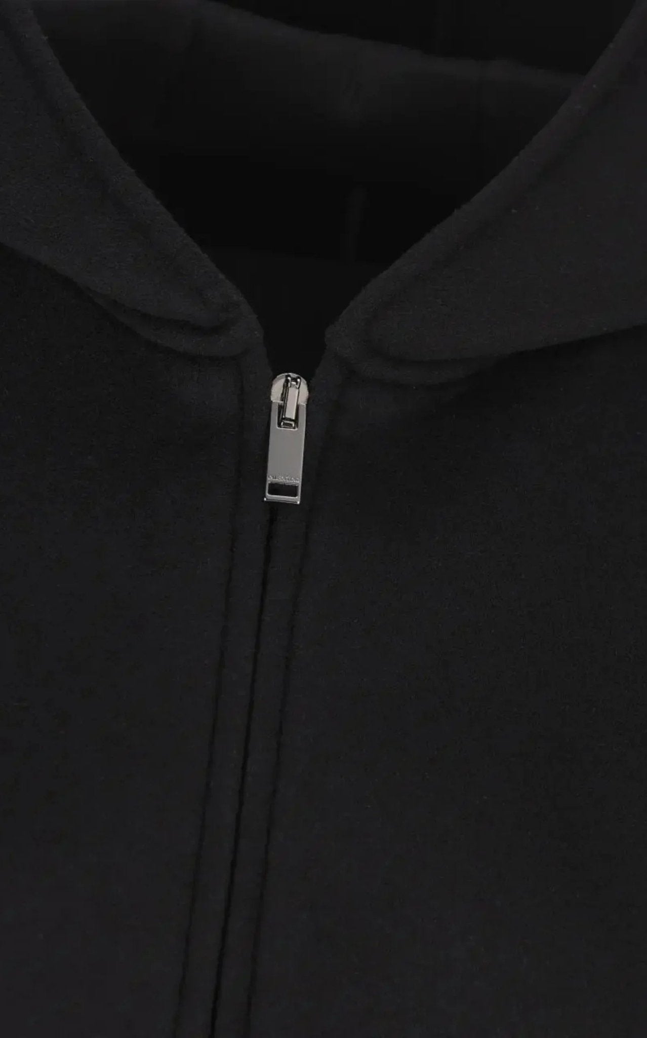 Valentino Black Zip-Up Virgin Wool & Cashmere Hoodie Jacket