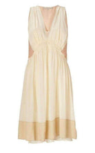 Vanessa Bruno Beige Color Blocked Silk Dress - Runway Catalog