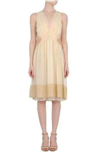 Vanessa Bruno Beige Color Blocked Silk Dress - Runway Catalog