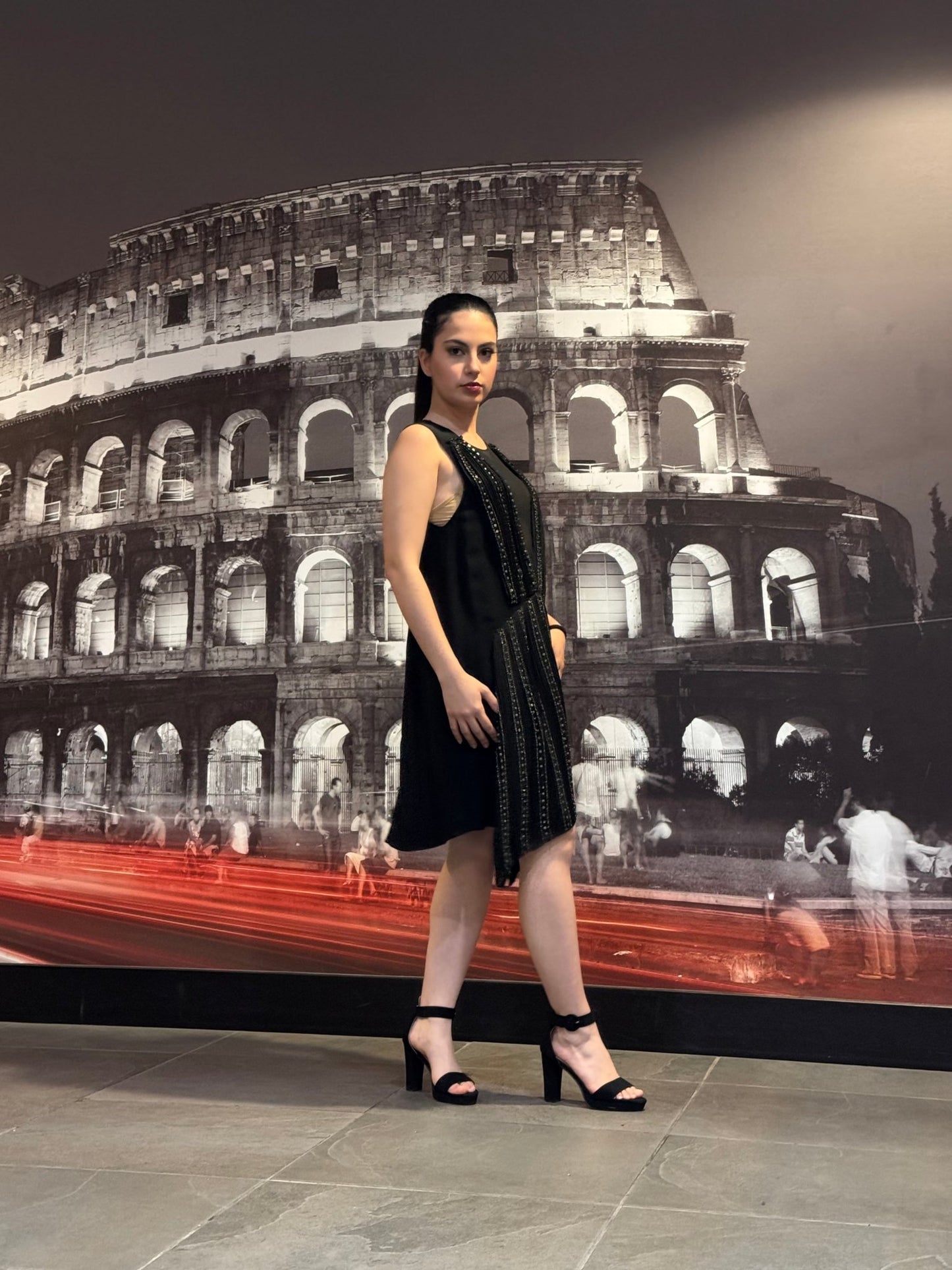 Vanessa Bruno Black Embellished Silk Cocktail Dress - Runway Catalog