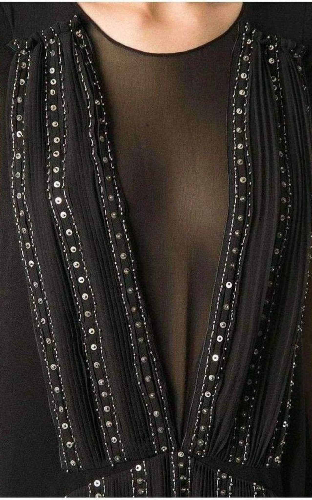 Vanessa Bruno Black Embellished Silk Cocktail Dress - Runway Catalog