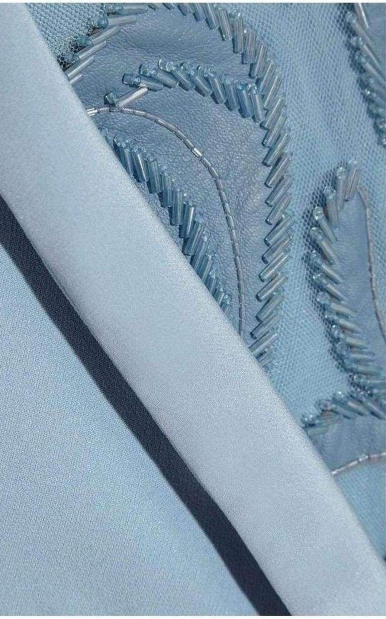 Versace Blue Formal Dress Leather Lace Cutout V Neckline Fitted Leg Split - Runway Catalog