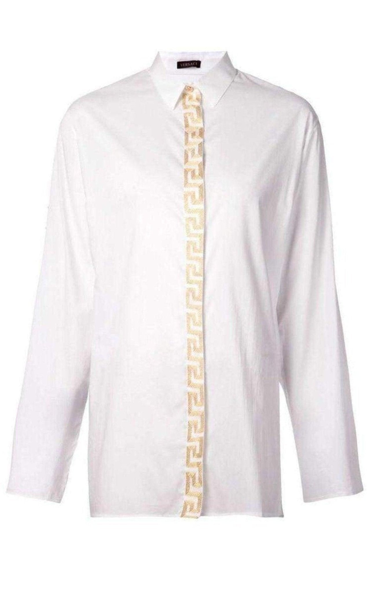 Versace Embroidered White Placket Shirt - Runway Catalog
