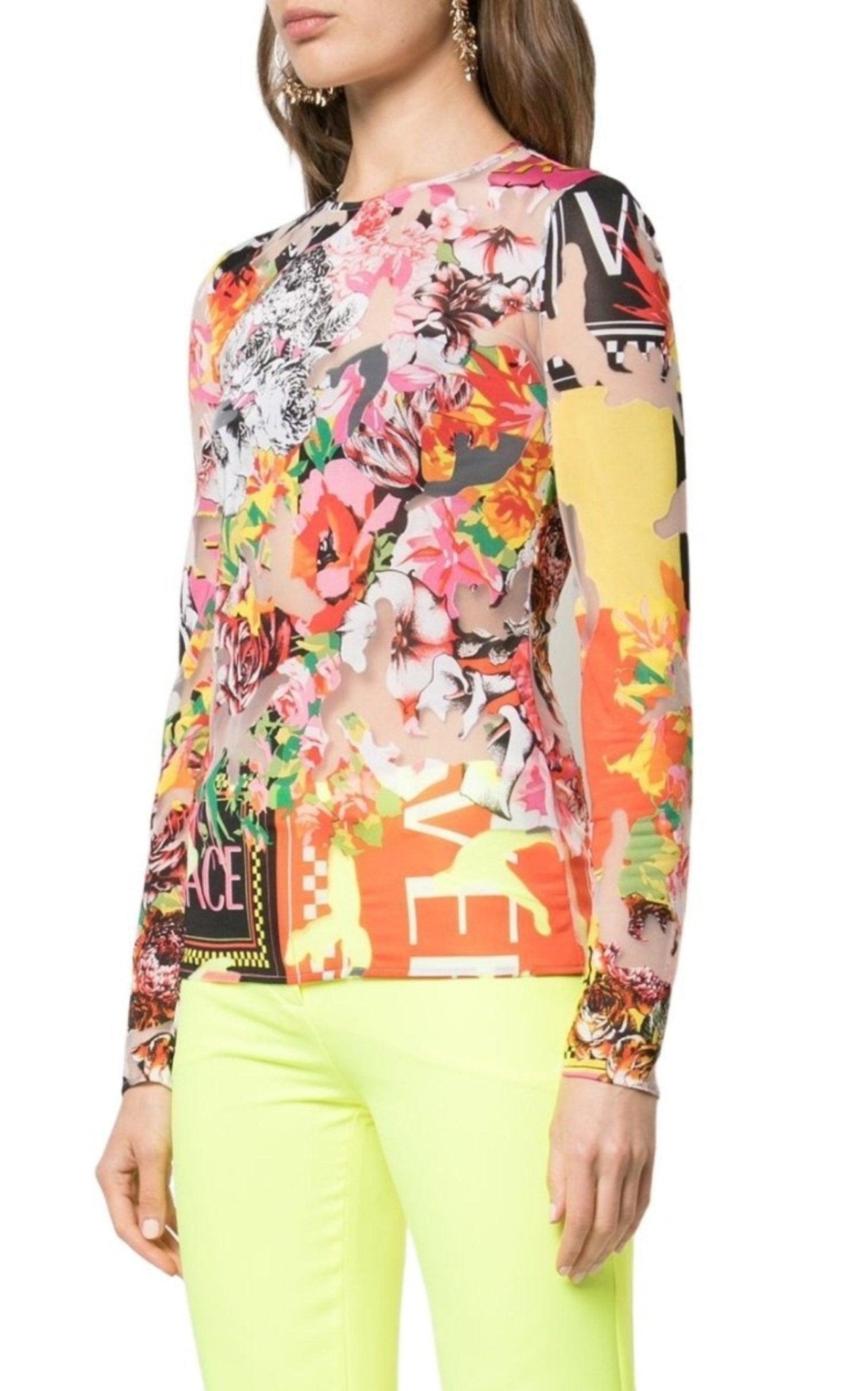 Versace Floral Jersey Top - Runway Catalog