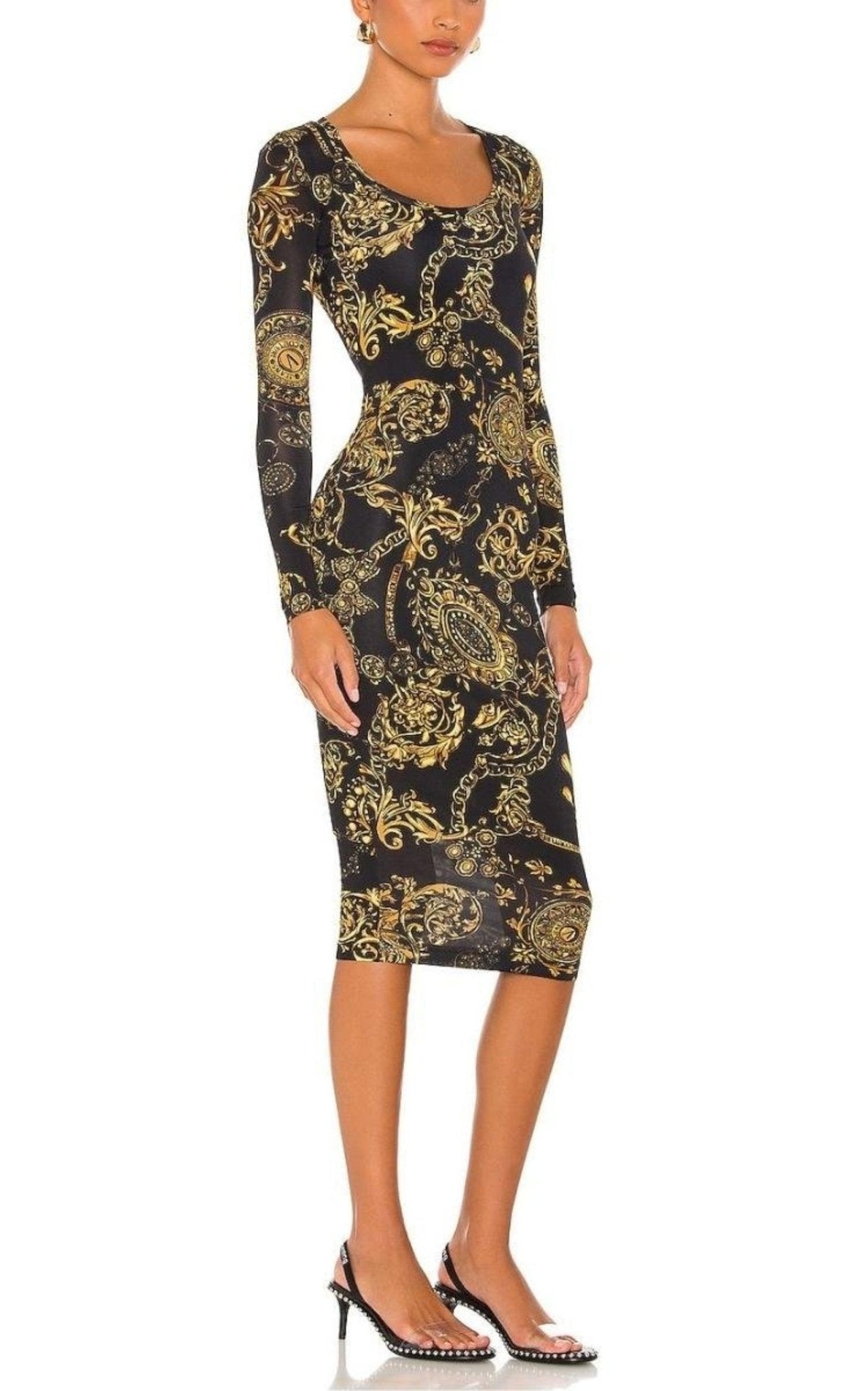 Versace Jeans Couture Baroque print Midi Dress - Runway Catalog