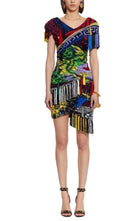 Versace Mega Mix Print Fringe Mini Dress - Runway Catalog