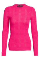 Versace Perforated Logo Stretch Knit Sweater - Runway Catalog