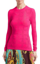 Versace Perforated Logo Stretch Knit Sweater - Runway Catalog