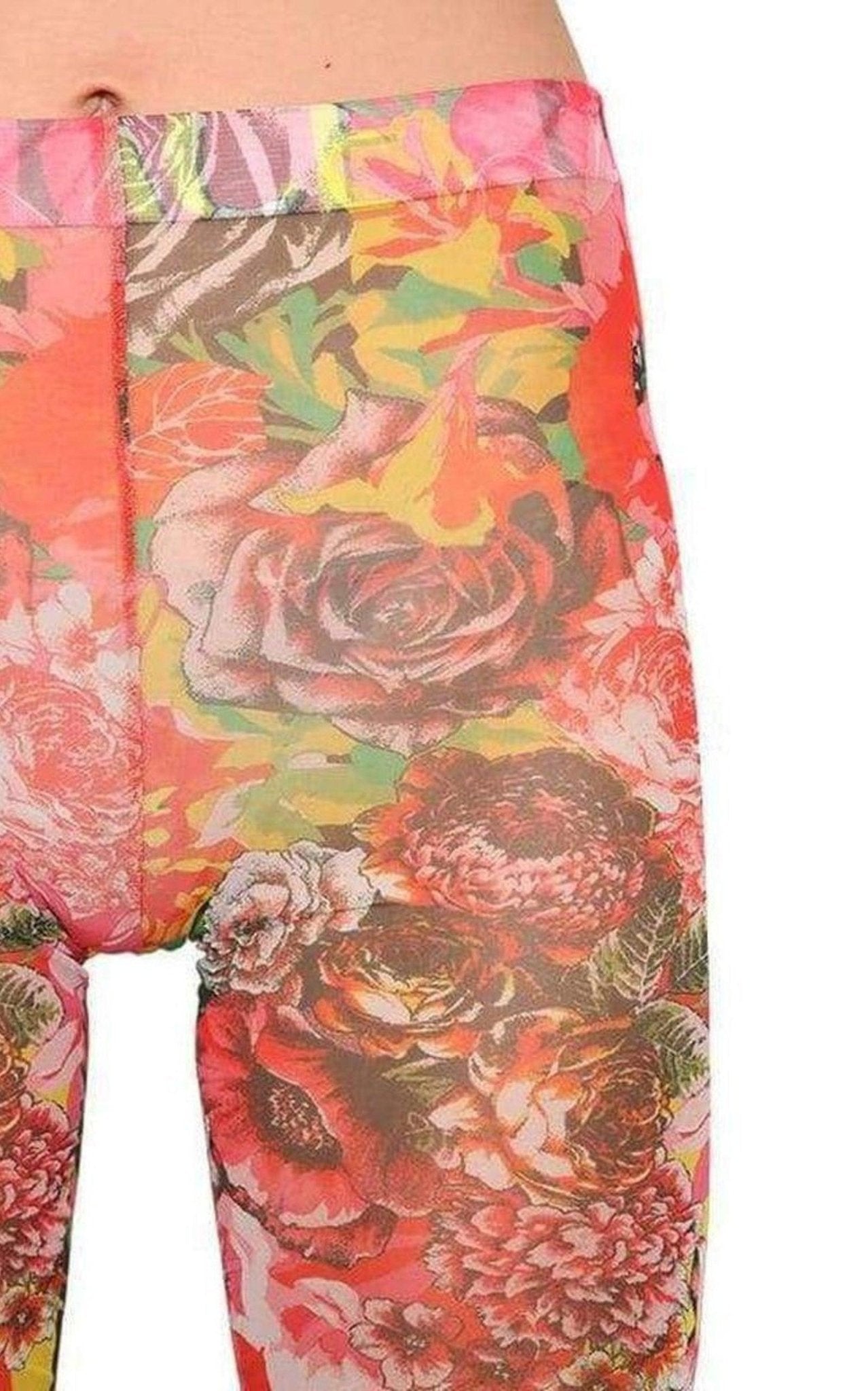 Versace Sheer Printed Stretch Tulle Leggings - Runway Catalog