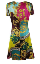 Versace Short - Sleeve Multicolored Silk Dress - Runway Catalog