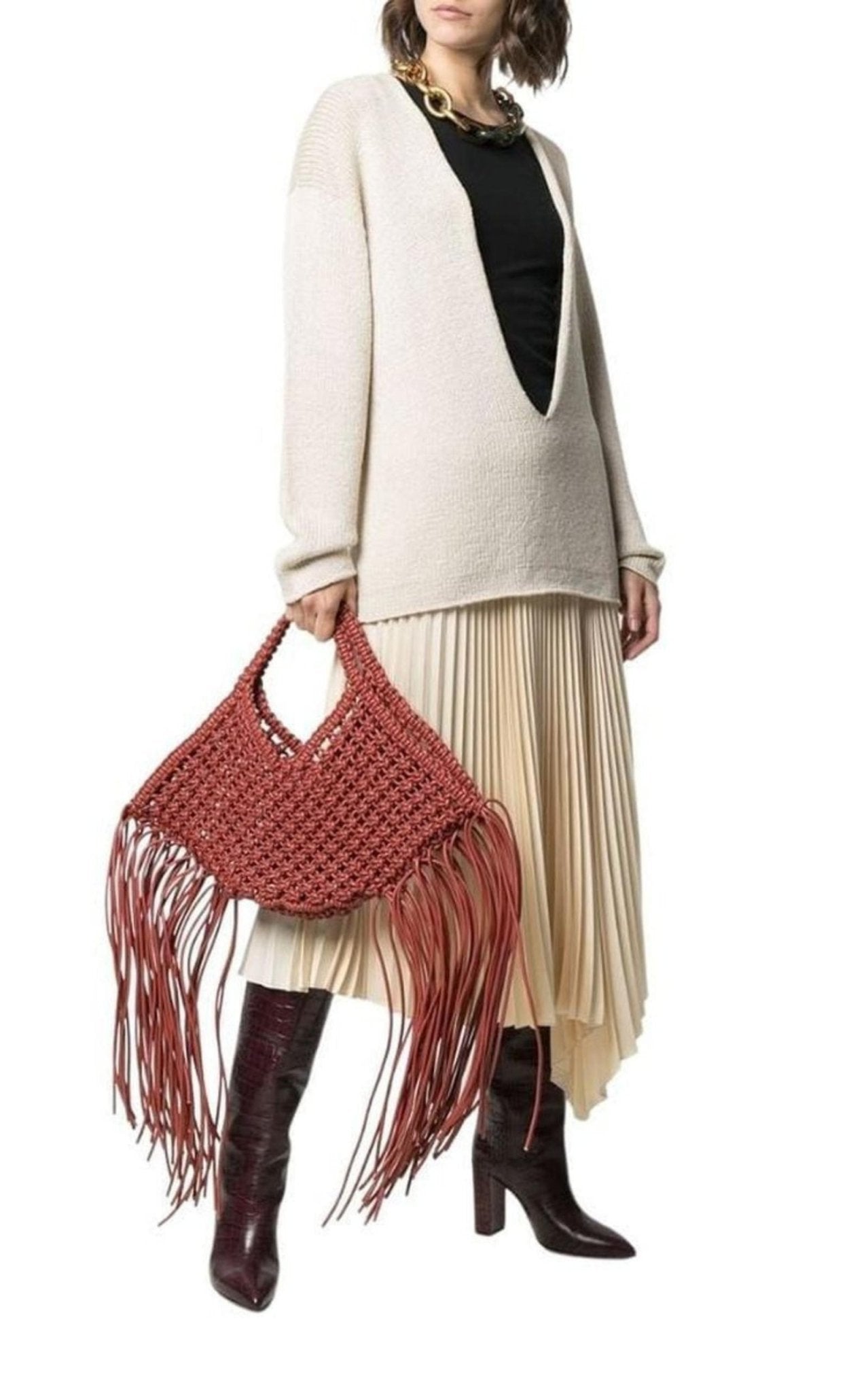 Yuzefi Vegan Leather Basket Bag - Runway Catalog
