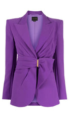 Zuhair Murad belted blazer and wide-leg trousers set with gathered waist